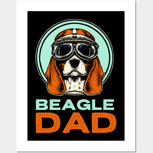 Begale Dad Vintage Dog Owner Retro Dog Father Wall Art by BetterManufaktur